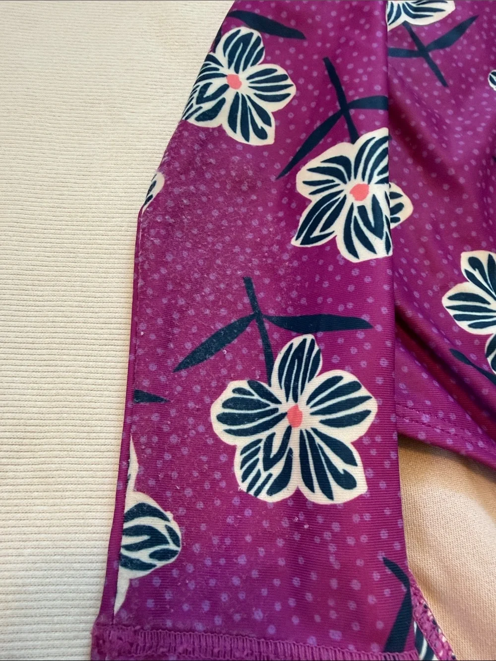 Tea Collection Purple Floral Long-Sleeve One-Piece Swimsuit - Size 2
